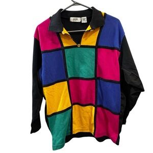 Vintage Northern Spirit  Color block Sweater/Longsleeve - Size Medium
